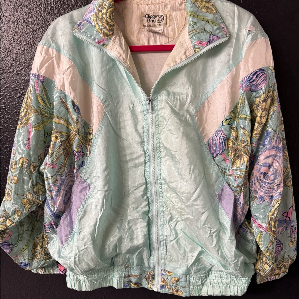 Pastel Clipper Bay 90s Floral Windbreaker Jacket